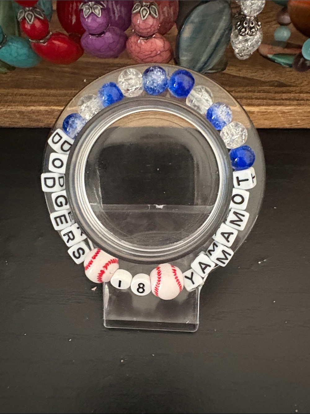 Handcrafted Dodgers Yoshinobu Yamamoto beaded bracelet